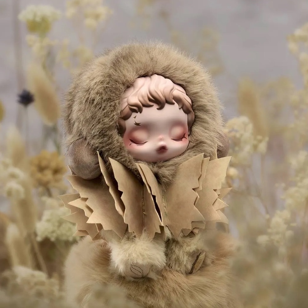 Adorable Plush Toy with Brown and Cream Accents